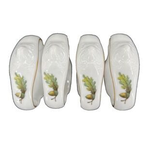 Bernadotte Porcelain Wildlife Acorn‎ Gold Guild Napkin Ring Set of 4